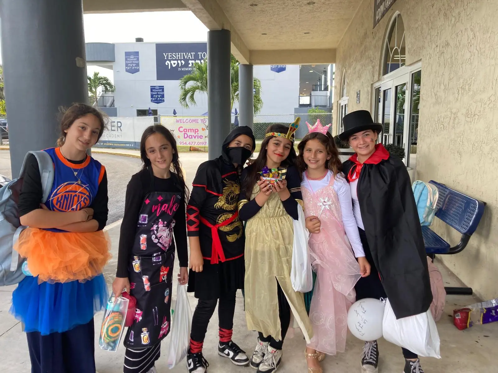 Talmidos dressed up for Purim